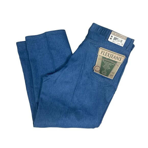 Flexjeans Mens 42x29 Blue Stretch Straight Leg 4 Pocket Flex Denim Jeans New - Picture 1 of 12